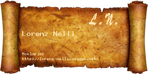 Lorenz Nelli névjegykártya